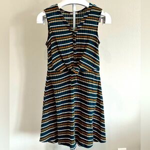 Charlotte Russe Woven Teal & Brown Mini Dress (M)
